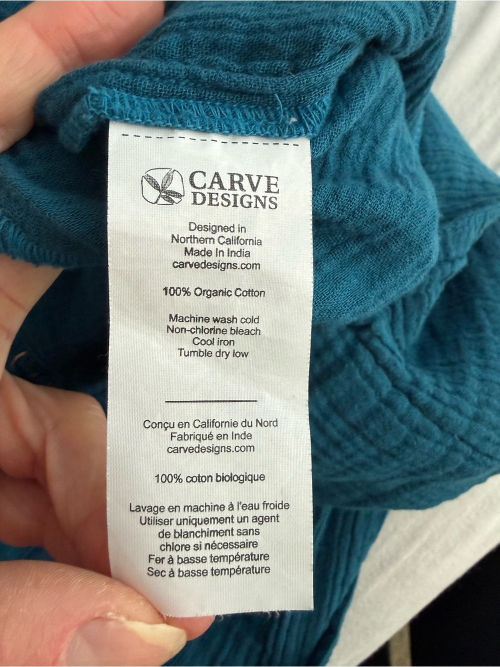 CARVE DESIGNS Women's Knox Gauze Junpsuit Turquoise Blue Organic Cotton Medium - Picture 3 of 11